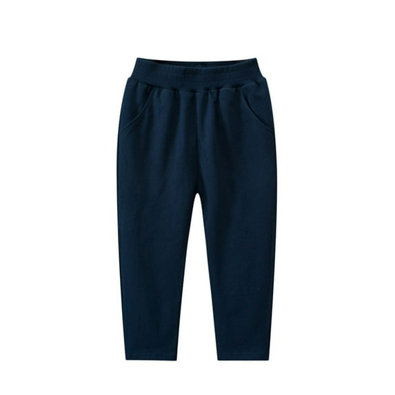 piuwrlz Boys Long Sweatpants for Baby Pants Tight Pocket Trousers Dark Blue Size 110