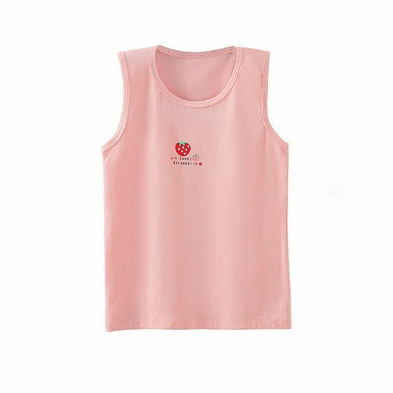 piuwrlz Children Girls Boys Sleeveles Tank Tops for Toddler Refreshing Vest Comfortable Round Neck Pullover Pink Size 8 Years