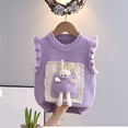 thumbnail image 1 of piuwrlz Children Girls Boys Sleeveles Tank Tops for Toddler Refreshing Vest Fashionable Round Neck Knitted Pullover Purple Size 5 Years, 1 of 3