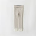thumbnail image 1 of piuwrlz Girls Boys Winter Thick Velvet Pants for Kids Long Plush Cotton Sweatpants Printed Bow-knot Beige Size XL, 1 of 3