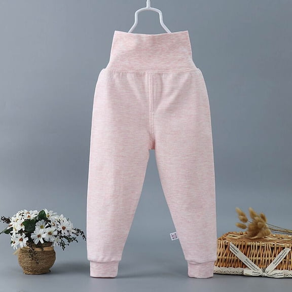 piuwrlz Girls Boys Winter Thick Velvet Pants for Kids Long Plush Cotton Sweatpants Simplicity Pink Size 3 Years