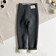 thumbnail image 1 of piuwrlz Girls Boys Winter Thick Velvet Pants for Kids Long Plush Cotton Sweatpants Solid Color Tight Dark Gray Size 10 Years, 1 of 4