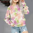 thumbnail image 1 of piuwrlz Hoodies for Girls Long Tops Sleeve Printed Hoodie Long Sleeves Without a Hat Sweater Pink Size 7-8 Years, 1 of 5
