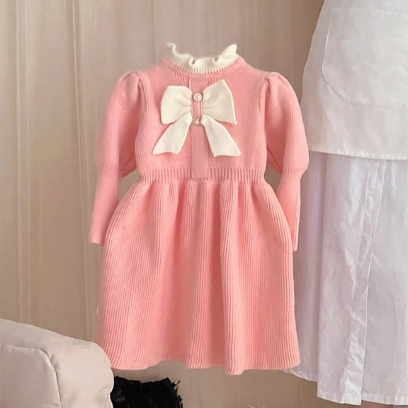 piuwrlz Kid Girls Unibody Princess Dress Knitting Skirts One Piece Skirt Set Pink Size 2Y