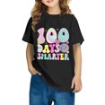 thumbnail image 1 of piuwrlz Kid Short Tops for Girls Short T-Shirts Sleeve Fashionable Printed Cotton T Shirt Top Black Size 5 Years, 1 of 6