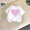 thumbnail image 1 of piuwrlz Kid Short Tops for Girls Short T-Shirts Sleeve Fashionable Printed Round Neck Blouses Cotton T Shirt Top White Size 10-11 Years, 1 of 5