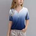 thumbnail image 1 of piuwrlz Kid Short Tops for Girls Short T-Shirts Sleeve Round Neck Blouses T Shirt Top Blue Size 9Years, 1 of 5