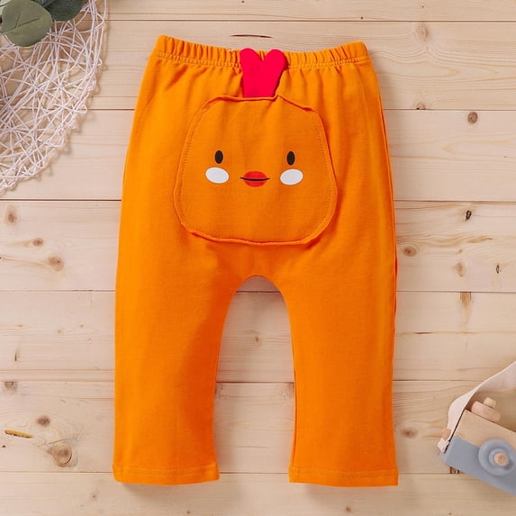 piuwrlz Kid and Toddler Boy Jogger Pant Cartoons Children's Pants Orange Size 18-24 Months