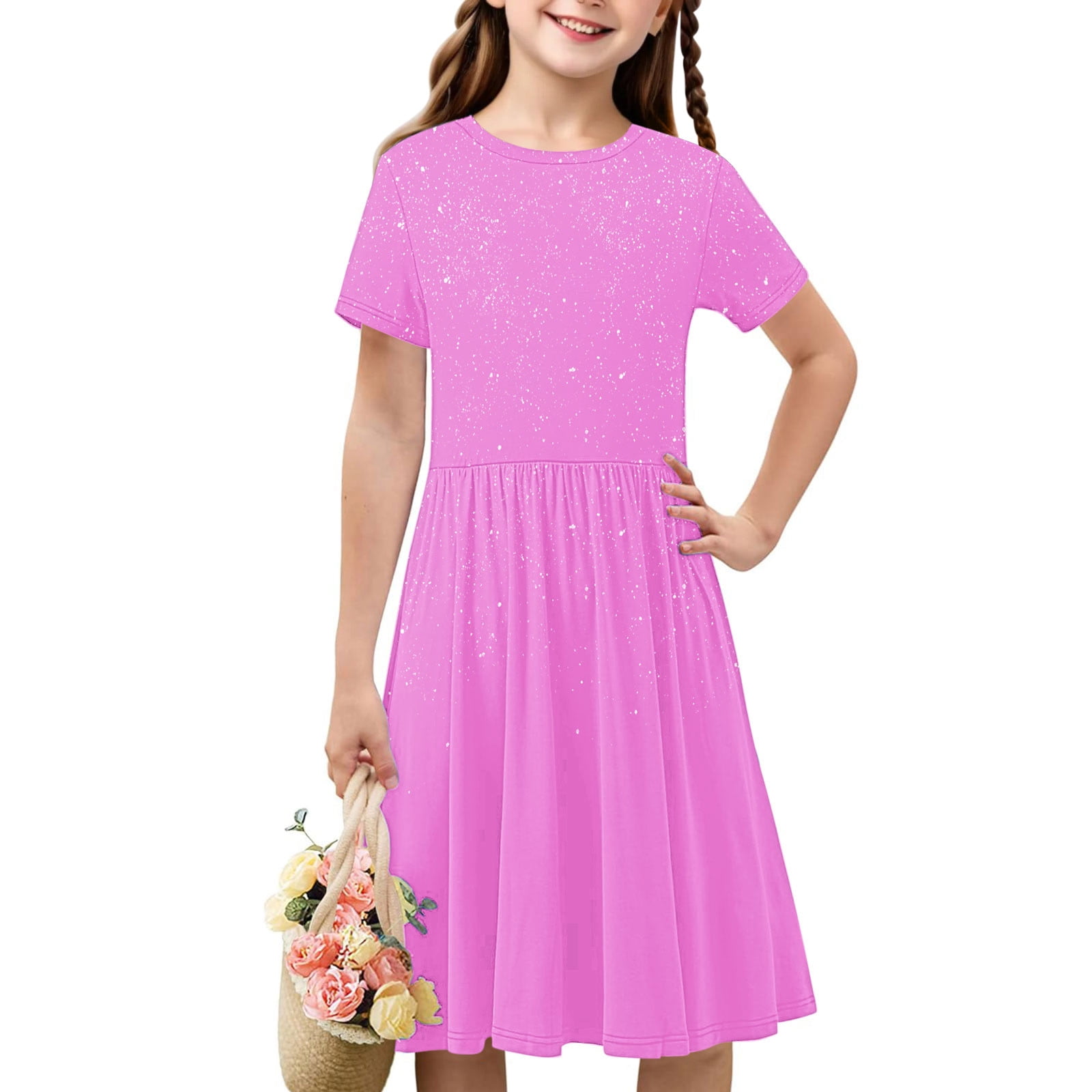 KIDS RELAXED SHIRRED WAIST DRESS 4-10 LETTERS FROM THE PINK ROOM main image 1