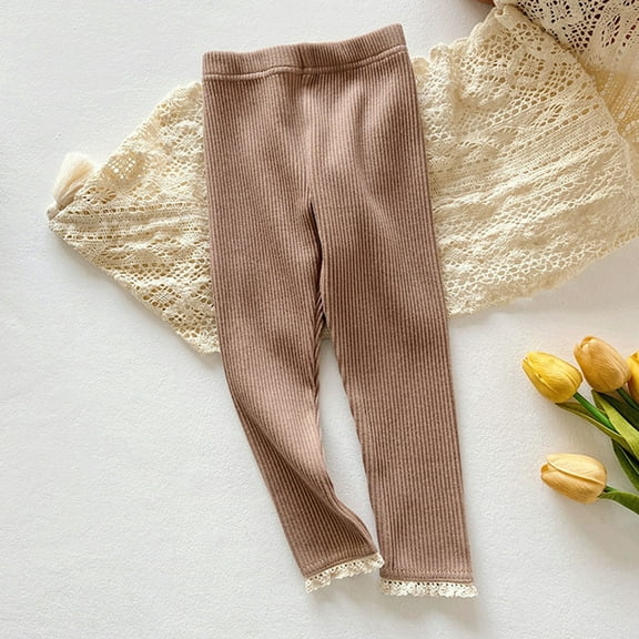 piuwrlz Kids Winter Plush Pants for Girls Boys Long Thick Velvet Cotton Sweatpants Coffee Size 2 Years