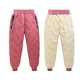 thumbnail image 1 of piuwrlz Kids Winter Plush Pants for Girls Boys Long Thick Velvet Cotton Sweatpants Cotton Pink Size 7 Years, 1 of 3