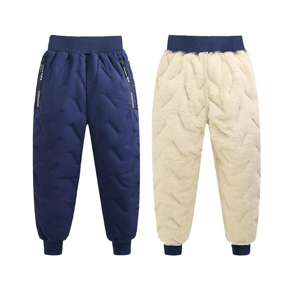 piuwrlz Kids Winter Plush Pants for Girls Boys Long Thick Velvet Cotton Sweatpants New Cotton Blue Size 4 Years