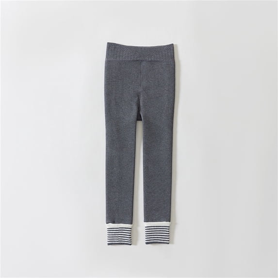 piuwrlz Kids Winter Plush Pants for Girls Boys Long Thick Velvet Cotton Sweatpants Slim Gray Size XS