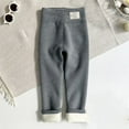 thumbnail image 1 of piuwrlz Kids Winter Plush Pants for Girls Boys Long Thick Velvet Cotton Sweatpants Solid Color Tight Gray Size 10 Years, 1 of 4