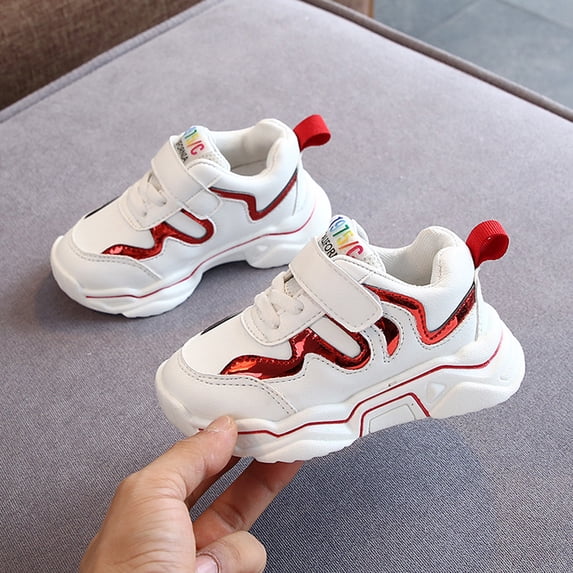 piuwrlz Lace up Shoes for Children's Grils Sneakers Red Size 24