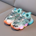 thumbnail image 1 of piuwrlz Light up Sneakers Girls Illuminated Shoes Green Size 26, 1 of 5