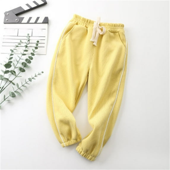 piuwrlz Little Girls Leggings Solid Color Summer Children's Casual Pants Yellow Size 3 Years
