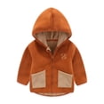 thumbnail image 1 of piuwrlz Long Sleeve Coat for Little Girls Jacket Tops Plush Sweaterjacket Coffee Size 6 Years, 1 of 9