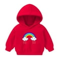 thumbnail image 1 of piuwrlz Long Sleeve Sweaters for Girls Boys Printed Sweatshirt New Without a Hat Hoodie Red Size 1 Years, 1 of 2