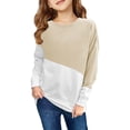 thumbnail image 1 of piuwrlz Long Sleeve Sweaters for Girls Boys Printed Sweatshirt Round Neck Without a Hat Hoodie Khaki Size 7 Years, 1 of 4
