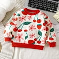 thumbnail image 1 of piuwrlz Long Sleeve Sweaters for Girls Boys Printed Sweatshirt Round Neck Without a Hat Hoodie Red Size 4 Years, 1 of 3