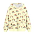 thumbnail image 1 of piuwrlz Long Sleeve Sweatshirt for Girls Boys Printed Hoodie Pocket Round Neck Without a Hat Hoodie Yellow Size 7 Years, 1 of 3