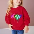 thumbnail image 1 of piuwrlz Long Sleeve Sweatshirt for Girls Boys Printed Hoodie Without a Hat Hoodie Red Size 4-5 Years, 1 of 4