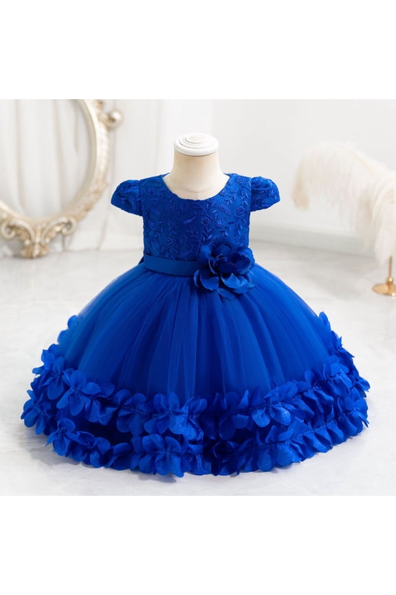 Ones Piece Dress for Kid Girls Dress Sleeveless Dress Skirts One Piece Skirt Set Blue Size 3Y