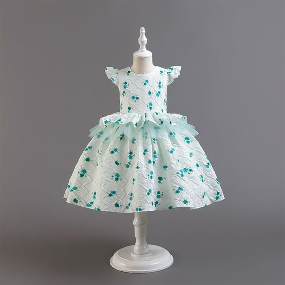 piuwrlz Ones Piece Dress for Kid Girls Dress Sleeveless Dress Skirts One Piece Skirt Set Green Size 7Y