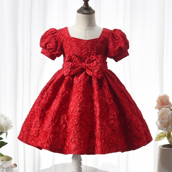 piuwrlz Ones Piece Dress for Kid Girls Dress Sleeveless Dress Skirts One Piece Skirt Set Red Size 1Y