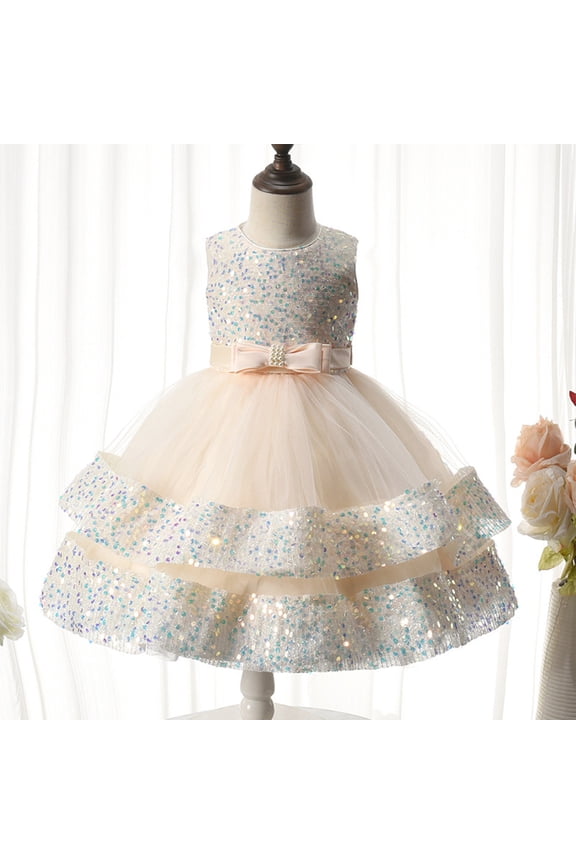 Ones Piece Dress for Kid Girls Dress Sleeveless Dress Skirts One Piece Skirt Set Yellow Size 4Y