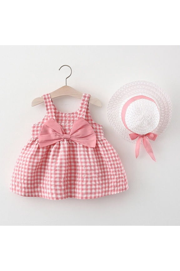 Ones Piece Dress for Kid Girls Vest skirt Skirts One Piece Skirt Set Pink Size 3Y