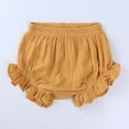 thumbnail image 1 of piuwrlz Pants for Kid/Toddler Boy Girls Bread Pants Solid Color Single Piece Short Trousers Yellow Size 12-18 Months, 1 of 3