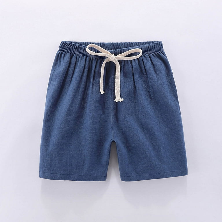 piuwrlz Pants for Kid/Toddler Boy Girls Solid Color Single Piece Short  Trousers Dark Blue Size 4-5Years 