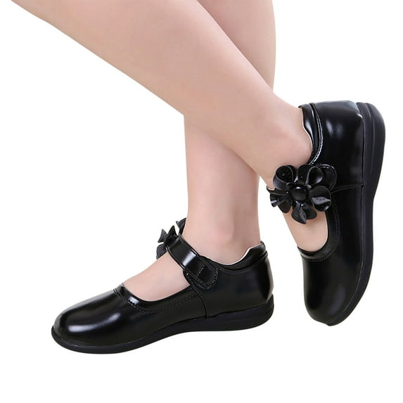 piuwrlz Princess Shoes for Girls New Princess Shoes Leather Shoes Black Size 36