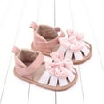 thumbnail image 1 of piuwrlz Sandals For Toddler Girls Comfortable Bow Knot Sandals Comfortable Soft Antiskid Soft Sole Babys Shoe Pink Size 6-8 Months, 1 of 4
