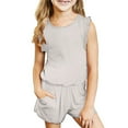 thumbnail image 1 of piuwrlz Shirt and Short Pants Set Baby Boys Girls Solid Color Cotton Summer Children's Set Beige Size 7-8 Years, 1 of 9