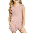 thumbnail image 1 of piuwrlz Shirt and Short Pants Set Baby Boys Girls Solid Color Cotton Summer Children's Set Pink Size 5-6 Years, 1 of 9
