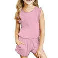thumbnail image 1 of piuwrlz Shirt and Short Pants Set Baby Boys Girls Solid Color Cotton Summer Children's Set Pink Size 8-9 Years, 1 of 9