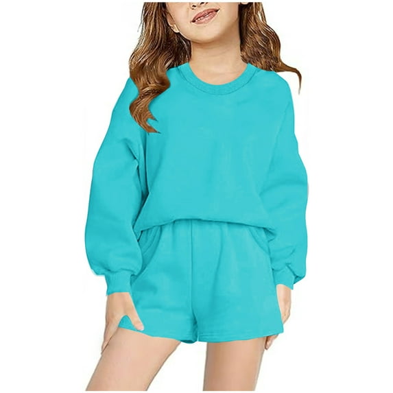 piuwrlz Shirt and Shorts Set for Baby Boys Girls Long Sleeves Summer Children's Set Blue Size 2 Years