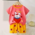 thumbnail image 1 of Piuwrlz Shirt and Short Pants Set Baby Boys Girls Printed Round Neck Tight Shirt Summer Children's Set Hot Pink Size 4 Years, 1 of 3