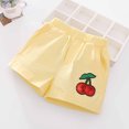 thumbnail image 1 of piuwrlz Short Pants for Children's Boys Girls Elastic Solid Color Single Piece Short Trousers Yellow Size 4-5 Years, 1 of 3