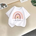 thumbnail image 1 of piuwrlz Short Shirts Sleeve Kids Girls T-Shirts Tops Fashionable Printed Round Neck Blouses Cotton T Shirt Top White Size 4-5 Years, 1 of 9