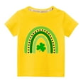 thumbnail image 1 of piuwrlz Short Sleeve Tops for Toddler Boys/Girl Valentine's Day Love Printed T-Shirts Yellow Size 5 Years, 1 of 3