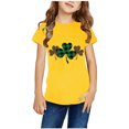 thumbnail image 1 of piuwrlz Short T-Shirts for Girls Short Tops Sleeve Printed Round Neck Tops Shirt Undershirts Yellow Size 13 Years, 1 of 4