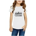 thumbnail image 1 of piuwrlz Short Tops Sleeve Shirts for Girls Printed Round Neck Tops Shirt Undershirts White Size 3 Years, 1 of 4