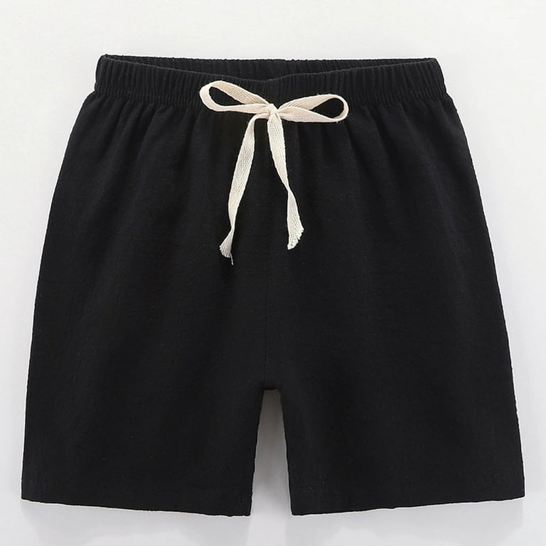 piuwrlz Shorts for Children's Boys Girls Solid Color Single Piece Short  Trousers Black Size 2-3Years 