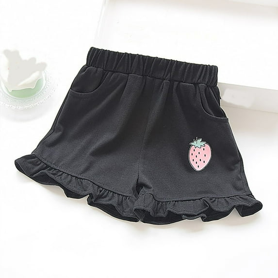 piuwrlz Shorts for Children's/Kids Girls Single Piece Short Trousers Black Size 120