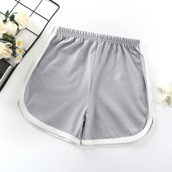 piuwrlz Shorts for Children's/Kids Girls Solid Color Single Piece Short Trousers Gray Size 1 Years