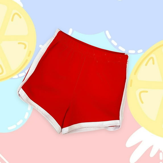 piuwrlz Shorts for Girls Short Pants Single Piece Short Trousers Red Size 1Y